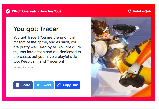 Buzz This Overwatch Tracer Quiz Result