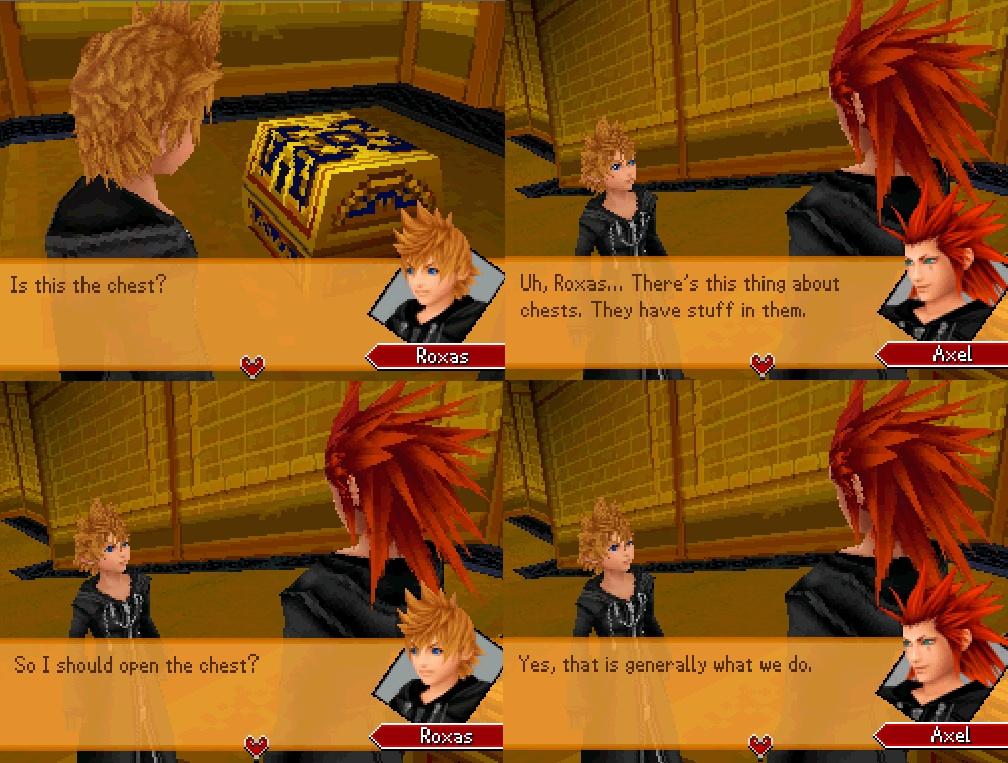 Open the chest Roxas