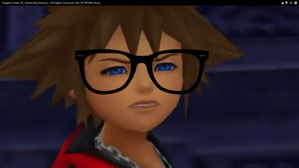 Sora Dream Drop Distance with geeky glasses