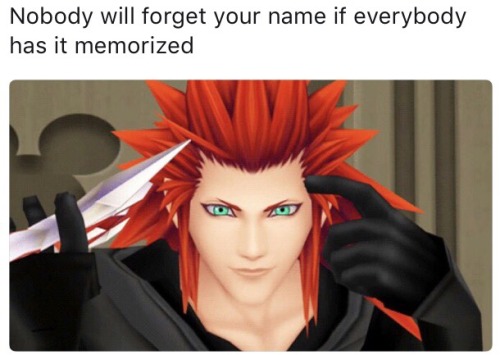 Axel got it memorized Kingdom Hearts