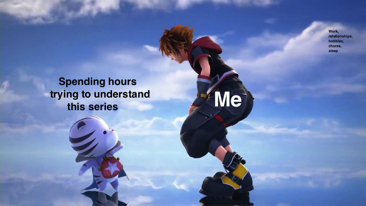 Kingdom Hearts meme chirithy and Sora