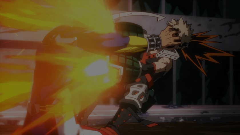 Bakugo gets grabbed by All Might in My Hero Academia season 2 episode 24