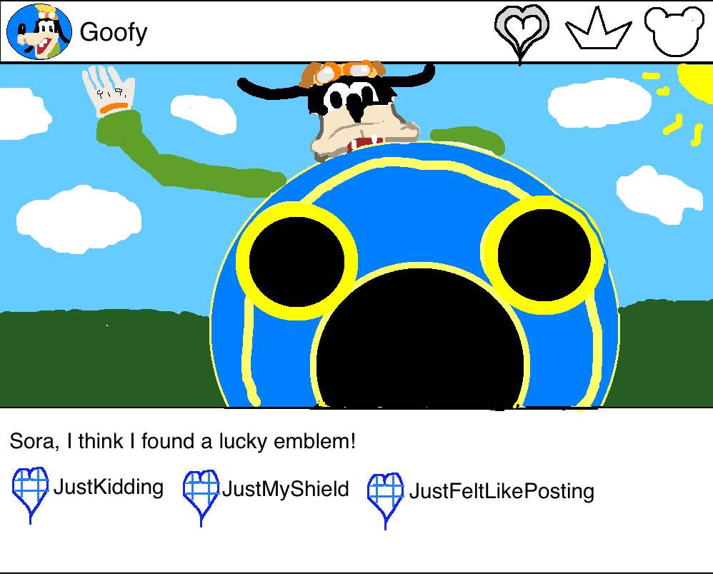 Goofy shield lucky emblem Instagram Kingdom Hearts 3