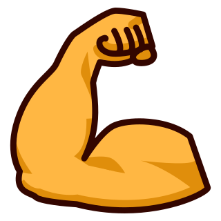 arm flexing emoji - bigger than other emojis