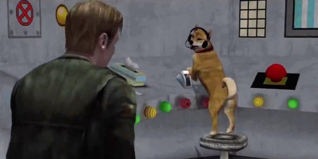 Screenshot of the shiba inu ending from Silent Hill 2